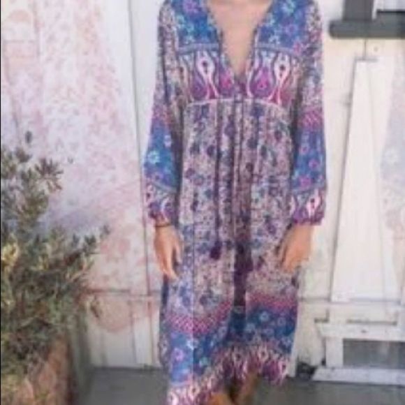 R. Vivimos Dresses & Skirts - R. Vivimos, boho, purple and blue dress, size 12/14